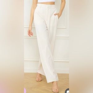 ENTRO - Ivory Wide Leg Pant - Size Large